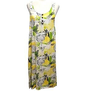Kaktus Womens Floral Tropical Boho Beachy Lightweight Rayon Summer Dress Size S